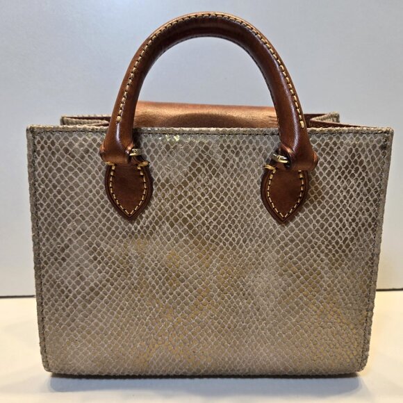 Dooney Bourke Janine python print Leather Mini Tote Satchel Crossbody Bag - Picture 4 of 16